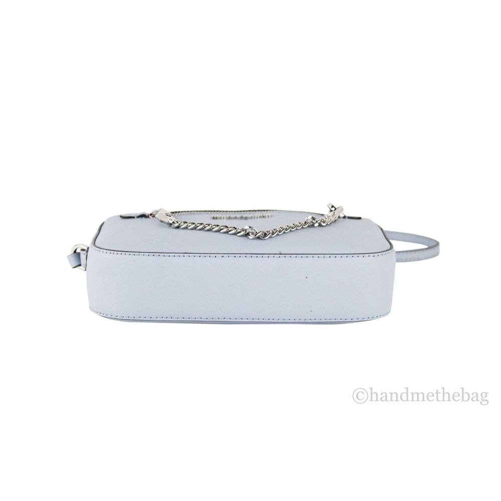 NWT Michael Kors Jet Set Large East West Pale Blue Leather Chain Crossbody Bag - Picture 5 of 10